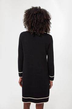 A chic, just-add-flats shirtdress for work, weekends, and beyond. The Black Eleonora Dress fully embodies Parisian style with its crisp tailored silhouette, clean lines, spread collar, and quarter length placket that lends itself to elevated, yet casual wear. Cut from soft, stretch fabric that won't lose its shape over time, this mini is easy to wear all day long, from morning meetings to early evening happy hours. Effortless and sophisticated, this is the ideal number that suits many occasions Classic Lapel Collar Dress For Workwear, Classic V-neck Shirt Dress For Work, Business Dresses With Collar And Placket, Classic Formal Shirt Dress With Collared Neckline, Classic Collared Shirt Dress For Business, Business Collared Dresses With Placket, Classic Collared Dresses For Work, Classic Spread Collar Dress For Work, Sleek Collared Dress For Work