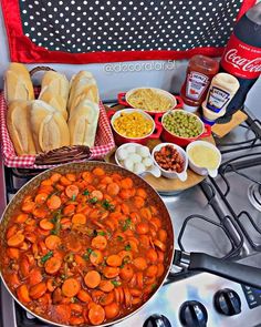 the food is prepared and ready to be eaten on the stove top in the kitchen