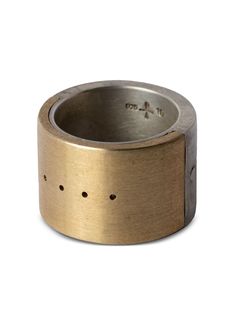 gold-tone/silver-tone sterling silver/brass matte finish distressed finish acid wash two-tone design perforated detailing engraved detail flat band slip-on style Mixed Metal Ring, Mixed Metal Rings, Detailed Ring, Mixed Metals, Ring Gold, Acid Wash, Two Tone, Gold Rings, Silver Tone