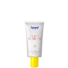 GLOWSCREEN™ SPF 40 is a lightweight, pearlescent formula that hydrates the skin, while acting as a luminous, makeup-gripping primer. SPF hack: It also doubles as a highlighter wherever you want an extra little dose of (sun)shine. | Supergoop! Glowscreen SPF 40 - Sunrise, 50 ml | Dermstore Super Goop, Supergoop Glowscreen, Luminous Makeup, Sun Shine, Body Skin Care, Christmas List, Sunrise Sunset, Highlighter, Beauty Skin