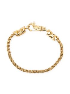 Gold-plated sterling silver braided bracelet from EMANUELE BICOCCHI featuring braided strap and clasp fastening. | Emanuele Bicocchi Braided Bracelet Silver Braided Bracelet, Armband Gold, Braided Bracelet, Braided Strap, Van Cleef Arpels, Bead Leather, Braided Bracelets, Bracelet Gold, Lady Dior