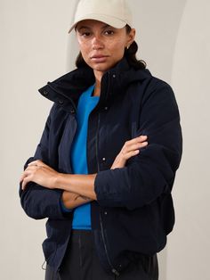 FOR: Commuting, work, and travel FEEL: Our nylon-cotton blend feels crisp and comfortable, yet is exceptionally durable FAVE: Stowable hood for changes in weather Secure zip pockets to store your essentials Relaxed with room to move High hip, sits at the high hip. Hooded Cotton Puffer Jacket With Pockets, Cotton Puffer Jacket With Double-lined Hood, Cotton Hooded Puffer Jacket With Double-lined Hood, Navy Travel Outerwear With Pockets, Casual Cotton Puffer Jacket With Double-lined Hood, Versatile Hooded Outerwear For Outdoor Activities, Navy Hooded Puffer Jacket With Pockets, Winter Workwear Cotton Hooded Jacket, Cotton Hooded Jacket For Winter Workwear