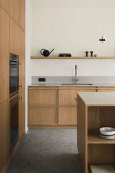 Commissioned to renovate an apartment in downtown Warsaw, local interior ... #scandinavian #kitchen #ideas Nordic Aesthetic, Sunny Summer Day, Large Kitchen Island, Minimalist Apartment, Living Room Windows, Architecture Interiors, Minimalist Architecture, Natural Wood Finish