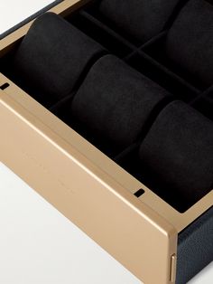 Carefully handcrafted in Canada, Charles Simon's 'Spence' watch box is an elegant way to store your collection. It's made from supple leather, lined in plush Alcantara and comes with six individual cushions to keep each timepiece safe and secure. Luxury Black Watch Accessories With Polished Finish, Luxury Leather Watch, Luxury Leather Watch Accessories With Polished Finish, Luxury Formal Watch Accessories With Round Case, Black Rectangular Watch Accessory With Polished Finish, Black Polished Rectangular Watch Accessory, Luxury Leather Strap Watch With Round Case, Modern Rectangular Watch Case For Formal Occasions, Modern Formal Watch With Rectangular Case