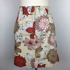 Loft Tan Floral Mini Skirt Nwot 8 Petitie The Tags For This Item Were Removed And Are In The Pocket. Item Has Not Been Worn 17" Waist 17.25" Length D11 Ppkinv 0031 Casual Cream Skirt With Floral Print, Casual Cream Floral Print Skirt, Retro Fitted Mini Skirt With Floral Print, Retro Fitted Floral Mini Skirt, Retro Beige Skirt For Spring, Retro Floral Print Mini Skirt, Retro Mini Skirt With Floral Print, Multicolor Cotton Mini Skirt With Floral Print, Retro Floral Print Mini Skirt For Spring