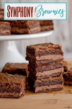 brownies stacked on top of each other with the words syphonn brownies in front of them