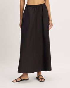 The Supima® Pull-On Maxi Skirt Black – Everlane Midi Length Skirts, Skirt Black, Midi Length, Maxi Skirt, Elastic Waist, Elastic, Skirt, Closet, Black