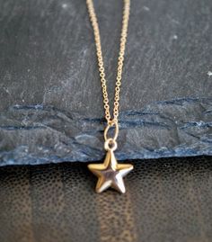 ****This necklace is made with 14k solid gold chain and a 14k solid gold  star pendent as well. (Jumprings & clasp is solid, as you can see on last picture also  clasp market 14.k.gold)***Beautiful necklace for everyday wear. ***Necklace is available in 16" or 18" please choose the length. ***Pendent is just under .5'' long.***Please insure this item. Seller is not responsible if lost or stolen if you are international buyer. Yellow Gold Star Necklaces With Starfish Charm, Gold Starfish Charm Jewelry In 14k Gold, 14k Gold Jewelry With Starfish Charm, Gold Jewelry With Starfish Charm In 14k Gold, Yellow Gold Sterling Silver Star Charm Necklace, Sterling Silver Star Charm Necklace In Yellow Gold, Gold Jewelry With Star Charm, Minimalist Gold Necklace With Star Charm, 14k Gold Jewelry With Star Charm