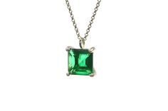 A simple yet truly attractive yellow gold necklace, custom-made to flaunt a vibrant Emerald pendant. This square gem Emerald jewelry necklace will be a dainty addition to your style. A gorgeous jewelry gift for women, especially for May-born ladies. Adorable jewelry necklace. Can be styled with other necklaces. Handmade with high quality materials. Customizable to other necklace finish. Comes in a branded box. Product specifications Jewelry Information Metal stamp 14K Metal Gold Filled Gem Type Fine Jewelry Solitaire Necklace With Square Pendant As Gift, Gift Square Pendant Solitaire Necklace In White Gold, White Gold Solitaire Necklace With Square Pendant As Gift, Formal Sterling Silver Solitaire Necklace With Square Pendant, Formal Solitaire Necklace With Square Sterling Silver Pendant, Classic Square Pendant Jewelry As Gift, Elegant Square Pendant Birthstone Necklace, Classic Square Pendant Jewelry Gift, Square Gemstone Jewelry For Formal Occasions