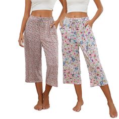 PRICES MAY VARY. Capri pajama pants for women are made of cotton polyester blend fabric, lightweight, breathable, stretchy, super soft against the skin and comfy enough for every day wearing Women's cotton lounge pants feature elastic waistband with drawstring, wide leg cut and loose fit, cropped length pants with two side pockets, soft and comfy touching, move freely all the day 2 pack capri sleep pants, soft and stretchy, comfortable and casual for sleepwear, perfect for everyday essentials, e Plus Size Lounge Wear, Womens Pajama Pants, Womens Pajama, Pj Bottoms, Cotton Nightgown, Womens Pajamas Pants, Sleep Pants, Nightgowns For Women, Great Gifts For Mom