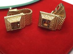 Very Pretty Large Estate Cuff Links In Excellent Vintage Condition  Champagne Color CZ with Gold Tone Panther Link Chain Very Nice and Very Bold ! Retro Gold Cuff Bracelet As A Gift, Tie Tack, Champagne Color, Tie Accessories, Suit And Tie, Cuff Links, Link Chain, Gift For Him, Panther