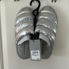 Nwt, Metallic Silver Slipper From Nordstrom. Never Been Worn. Size 7-8 Silver Slippers, Nordstrom Shoes, Shoes Women, Womens Slippers, Metallic Silver, Slippers, Size 7, Nordstrom, Women Shoes