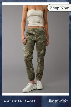 Snappy stretch poplin/Elastic waist with zip fly/Patch pockets/Cargo pockets/Elastic cuff/These pants are Real Good: Made with the planet in mind & a promise to continue to do better. Loose Fit Cargo Pants, Military Pants, Cargo Pants Outfit, Cargo Joggers, Do Better, Spring Summer Outfits, Pants Outfit, Cargo Pants, Women's Jeans