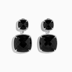 Effy 925 S. Silver Cushion Onyx Earrings, 17.40 TCW Silver Cushions, Onyx Earrings, Effy Jewelry, Metallic Silver, Onyx, Cushions, Drop Earrings, Sterling Silver, Silver