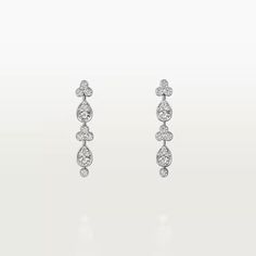 CRH8000465 - Pluie de Cartier earrings - White gold, diamonds - Cartier Cartier Diamond Earrings, Cartier Earrings, Earrings White Gold, Luxury Earrings, Cartier Jewelry, Diamond Earring, Classy Jewelry, Jewelry Lookbook, White Gold Earrings