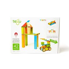 tego toys magnetic building blocks 42 piece set with instructions for kids ages 4 and up