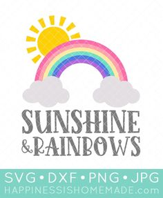 sunshine and rainbows svg dxf file