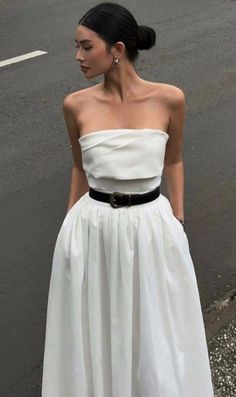 Waist Defining Outfits, All White Party Outfits, White Party Outfit, Japan Summer, Look Formal, Estilo Preppy, Elegantes Outfit, Fashion Mistakes, Glam Dresses