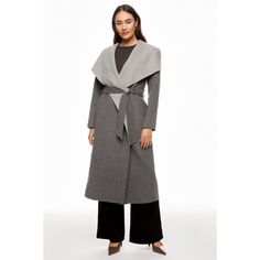 Grey (100% Wool). Coats. Long Sleeve. Tie Closure. Shoulder to Hemline Length: 47.5". Imported. Wool Coats, Rent The Runway, Wool, Grey, Long Sleeve