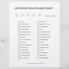 a printable outdoor scavenger hunt