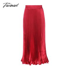 Tavimart Elegant Pleated Skirts Women Autumn High Waisted Stright Long Femme Streetwear Black Long Evening Dresses Elegant, Orange Pink Color, Skirts Women, Pleated Skirts, Black Evening Dresses, Long Skirts, Gowns Of Elegance, Evening Dresses Elegant, Party Gowns