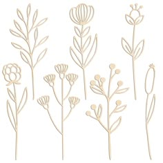 the silhouettes of various flowers are shown on a white background