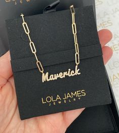 Add a diamond name or word of your choice to this gorgeous paper clip chain. BLOCK FONT IS ONLY AVAILABLE IN ALL UPPERCASE SCRIPT FONT - first letter can be uppercase or lowercase. The rest of the name will always be all lowercase. Available in 14K Yellow, White or Rose Gold Diamond Stones Script or Block Font Script font height: approx. 5mm - 7mm Block font height: approx. 5mm Length depends on the number of letters. Up to 10 characters only. Price is based on the number of letters selected FIN Luxury Paperclip Chain Bracelet Gift, Luxury Paperclip Bracelet For Gifts, Paperclip Chain Jewelry For Mother's Day Anniversary, Anniversary Necklace With Paperclip Chain, Minimalist Personalized Paperclip Jewelry, Personalized Paperclip Jewelry For Gifts, Diamond Name Necklace, Block Fonts, Block Font