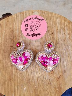 Heart in 3d 3d Heart, Quilling Jewelry, Heart Beads, Heart Earrings, Mom Style, Jewelry Earrings Studs, Beaded Earrings, Gifts For Mom, Valentines Day