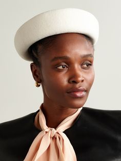 Modeled on classic pillbox styles, Gigi Burris' 'Laura' hat has been handmade in New York from wool-felt. Stars like Janelle Monae and Lady Gaga are fans of the style, so look to them for ideas on how to wear yours. Felt Stars, Janelle Monae, Face Drawing Reference, Janelle Monáe, Elegant Hats, Pillbox Hat, Millinery Hats, Jo Malone London, Jo Malone