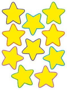 star shaped stickers in yellow and blue