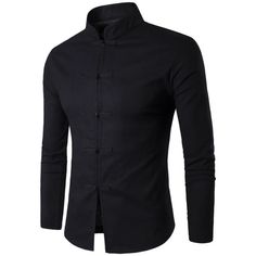 Men's Chinese Style Slim Fit Shirt Stand Collar Blouses Tang Linen Leisure Tops | eBay Spring Stand Collar Top, Solid Color Stand Collar Tops For Fall, Casual Tops With Button Closure And Stand Collar, Casual Top With Stand Collar And Button Closure, Solid Color Stand Collar Tops For Work, Slim Fit Solid Color Top With Casual Collar, Casual Spring Shirt With Stand Collar, Stand Collar Shirt With Buttons For Fall, Fall Shirt With Stand Collar And Buttons