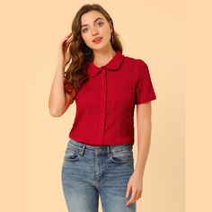 With a collared neckline, this fitted blouse feels perfectly retro when styled with high-waisted jeans or a mini skirt. These are great for business wear but also for a soft feminine style and look. The solid pattern of this shirt looks soft and comfortable to wear. Easy to stand out from the crowds! Add a touch of elegant, feminine style to your wardrobe with this beautiful soft blouse. Elegant Feminine Style, Soft Feminine Style, Fitted Blouse, Elegant Feminine, Soft Feminine, Business Wear, Pan Collar, Chic Woman, Womens Clothing Sizes