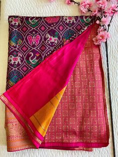 The hallmark of a Patola Silk Sari lies in its rich and vibrant colors, intricately woven motifs, and geometric designs that reflect the cultural heritage of Gujarat's Patan region. These motifs often include traditional symbols such as flowers, animals, birds, and religious motifs, each carrying its own significance and symbolism. Made from pure silk, the Patola Sari exudes a luxurious sheen and a soft, smooth texture that drapes gracefully around the body. Its lightweight yet durable fabric ma Designer Multicolor Festive Dupatta, Designer Multicolor Traditional Drape Dupatta, Multicolor Saree With Woven Motifs For Traditional Ceremonies, Designer Multicolor Traditional Dupatta, Designer Multicolor Dupatta For Diwali, Multicolor Traditional Wear For Diwali Ceremonies, Multicolor Traditional Wear For Transitional Season Ceremonies, Multicolor Dupatta With Weaving Work For Traditional Ceremonies, Designer Multicolor Dupatta For Festive Occasions