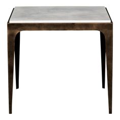 a small table with metal legs and a square top on an isolated white background photo