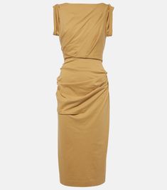 Cotton Ruched Maxi Dress For Daywear, Ruched Cotton Maxi Dress, Cotton Ruched Maxi Dress, Cotton Maxi Dress With Ruched Details, Stretch Cotton Midi Dress For Summer, Summer Cotton Stretch Midi Dress, Stretch Cotton Summer Midi Dress, Summer Stretch Cotton Midi Dress, Chic Cotton Ruched Dress