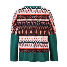 Green Christmas Print Cloak Style Oversized Long Style Tops Casual Fair Isle Pattern Tops For Christmas, Green Tops For Fall Holiday, Green Festive Tops For Winter, Green Festive Top For Winter, Festive Green Tops For Winter, Apricot Sweater, Gray Hoodies, Women Sweaters, Fall Sweater