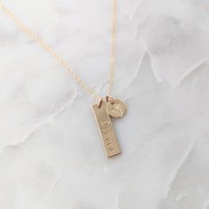 necklace with bar charm and name small disc with flower Necklace With Name, Birth Flower Necklace, Birth Flower, Birth Flowers, Flower Charm, Gold Filled Jewelry, Flower Jewellery, Flower Necklace, Name Necklace