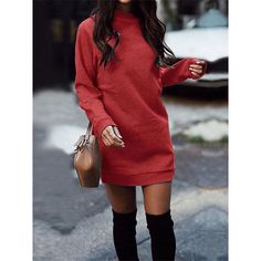 Season:Winter,Fall; Fabric:Polyester; Sleeve Length:Long Sleeve; Look After Me:Machine wash; Gender:Women's; Style:Daily,Knitwear,Casual; Elasticity:Micro-elastic; Occasion:Daily,Holiday,Vacation,Outdoor; Fit Type:Loose Fit; Dresses Type:Jumper Dress,Winter Dress,Casual Dress,Sweater Dress; Pattern:Pure Color; Neckline:Crew Neck; Front page:FF; Listing Date:09/05/2023; Production mode:External procurement; 2024 Trends:2023; Bust:; Length:; Sleeve:; Fit US Size:; Fit UK Size:; Fit EU Size:; Dress Floryday Vestidos, Sweater Dress Casual, Pull Gris, Hooded Dress, Short Mini Dress, Vestido Casual, Casual Sweaters, Knit Fashion, Sweatshirt Dress