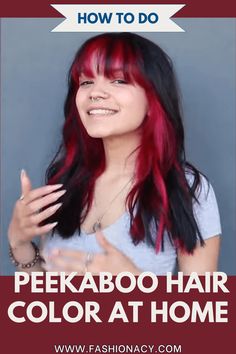 Unlock the secret to vibrant and personalized hair color with this 'How to Peekaboo Hair Color at Home' guide. Transform your look with peekaboo highlights that add a pop of color without the salon visit. Dive into the world of DIY hair color and let your creativity shine! Peekaboo Hair Color, Diy Highlights Hair, Hair Color At Home, Highlights Hair Color, Hair Color Guide, How To Dye Hair At Home, Diy Hair Dye