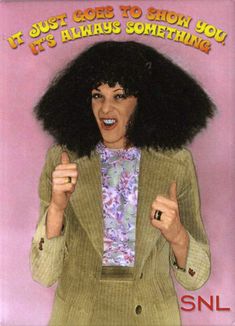 an advertisement for snl featuring a woman with afro hair