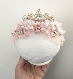 Crown headband with florals, fits newborn thru sitter. Please allow up to 2 weeks for this item to ship as it is made to order Mini Crown, Halo Headband, Crown Headband, Romper Dress, Small Flowers, Photo Sessions, Headpiece, Halo, Crown