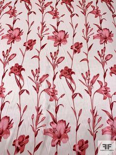 Floral Vines Printed Silk Charmeuse - Dusty Pink/Off-White | FABRICS & FABRICS – Fabrics & Fabrics Off White Designer, Floral Vine, Silk Charmeuse, Printed Silk, Fashion Fabric, White Fabrics, Dusty Pink, Silk Printing, Vines