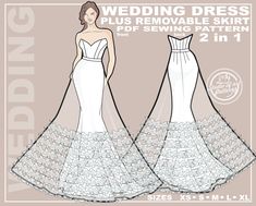 the wedding dress sewing pattern is shown