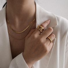 "A perfect statement ring, handcrafted with a chain styled band. This ring is well-made, eye-catching and pretty in gold color. Wear it to make your look fabulous. - Materials: 18K gold plated titanium - Measurements: approximately 0.6\" / 15mm in band width - Sizes: US6 - US9 - The product is tarnish-resistant and hypoallergenic Q&A 1. What is the material? - It is made from 18K real gold plated titanium. Titanium is nickel-free, zinc-free and hypoallergenic.. 2. Does the color tarnish? - T Trendy Yellow Gold Plated Midi Rings, Everyday Gold Brass Midi Rings, Trendy Gold Plated Midi Rings For Everyday, Gift Jewelry Chain Open Ring, Trendy Gold-plated Gold Midi Rings, Everyday Gold Plated Open Chain Ring, Elegant Metal Midi Rings For Everyday, Elegant Everyday Metal Midi Rings, Modern Open Chain Ring For Everyday