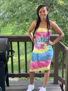 Very stretchy tie dye tube dress Stretch Tie Dye Summer Dress, Casual Tie-dye Mini Dress, Bandeau Bodycon Midi Dress For Summer, Casual Fitted Strapless Dress, Fitted Casual Strapless Dress, Spring Fitted Tie Dye Dress, Fitted Tie Dye Mini Dresses, Fitted Tie Dye Mini Dress For Spring, Spring Fitted Tie Dye Mini Dress