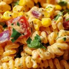 pasta salad with tomatoes, corn and herbs