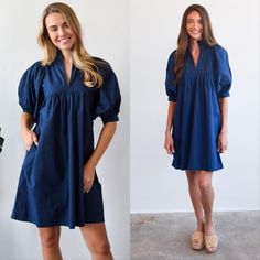 Never A Wallflower High Neck Dress In Navy Blue. Size Xs. Features Poplin Woven Fabric, High Ruffled Neck, Deep V-Cut Center, Puff Sleeves, Side Pockets, Above The Knee Short Mini Length, Oversized Fit, Pullover Style. 100% Cotton. Great Used Condition, No Notable Flaws. Retail $288. Tags: Summer, Casual, Loose, Tuckernuck, Relaxed, Date, Night Out, Modest Chest: 18" Length: 34" (Approx.)* Navy V-neck Spring Dress, Navy V-neck Dress For Spring, Blue Relaxed Fit Dress For Daywear, Indigo Summer Dress For Spring, Navy V-neck Dress For Brunch, Blue Mid-length Relaxed Fit Dress, Blue Relaxed Fit Midi Dress For Day Out, Blue Relaxed Fit Mid-length Dress, Navy Cotton Mini Length Dresses