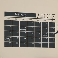 a calendar wall decal with the date on it