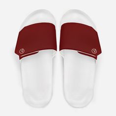 men's leather velcro slide sandals in red with white sole Sporty Slip-resistant Slip-on Flip Flops, White Slip-resistant Slide Sandals, Comfortable Slip-resistant Slides For Training, Sporty Slip-resistant Round Toe Flip Flops, Casual Slip-resistant Slides For Training, Non-slip Slides For Summer Training, Comfortable Non-slip Flip Flops For Sports, Summer Training Slides With Non-slip Design, Summer Training Slides