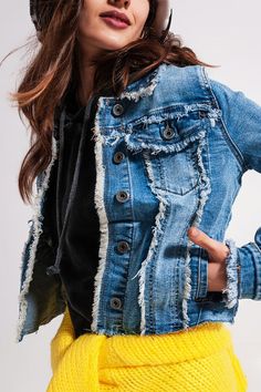 Distressed DENIM JACKET!!!SO CUTE!!MADE IN ITALY "let's get some fun things planned!!! !Let me DRESS you for a fun PARTY or a BRUNCH, or a night out with your MAN!!! FREE GIFT #hippievibetribe #love #womenslothing #outsidelands #denim #coachella #madeinitaly #denimlovers #denimjackets #alamo Dark Wash Cotton Denim Jacket With Frayed Hem, Spring Dark Wash Denim Jacket With Frayed Hem, Cropped Denim Jacket With Frayed Hem, Casual Medium Wash Outerwear With Fringe, Trendy Fringed Cotton Denim Jacket, Trendy Cotton Denim Jacket With Fringe, Trendy Medium Wash Denim Jacket With Frayed Hem, Casual Medium Wash Denim Jacket With Fringe, Trendy Fringe Denim Jacket